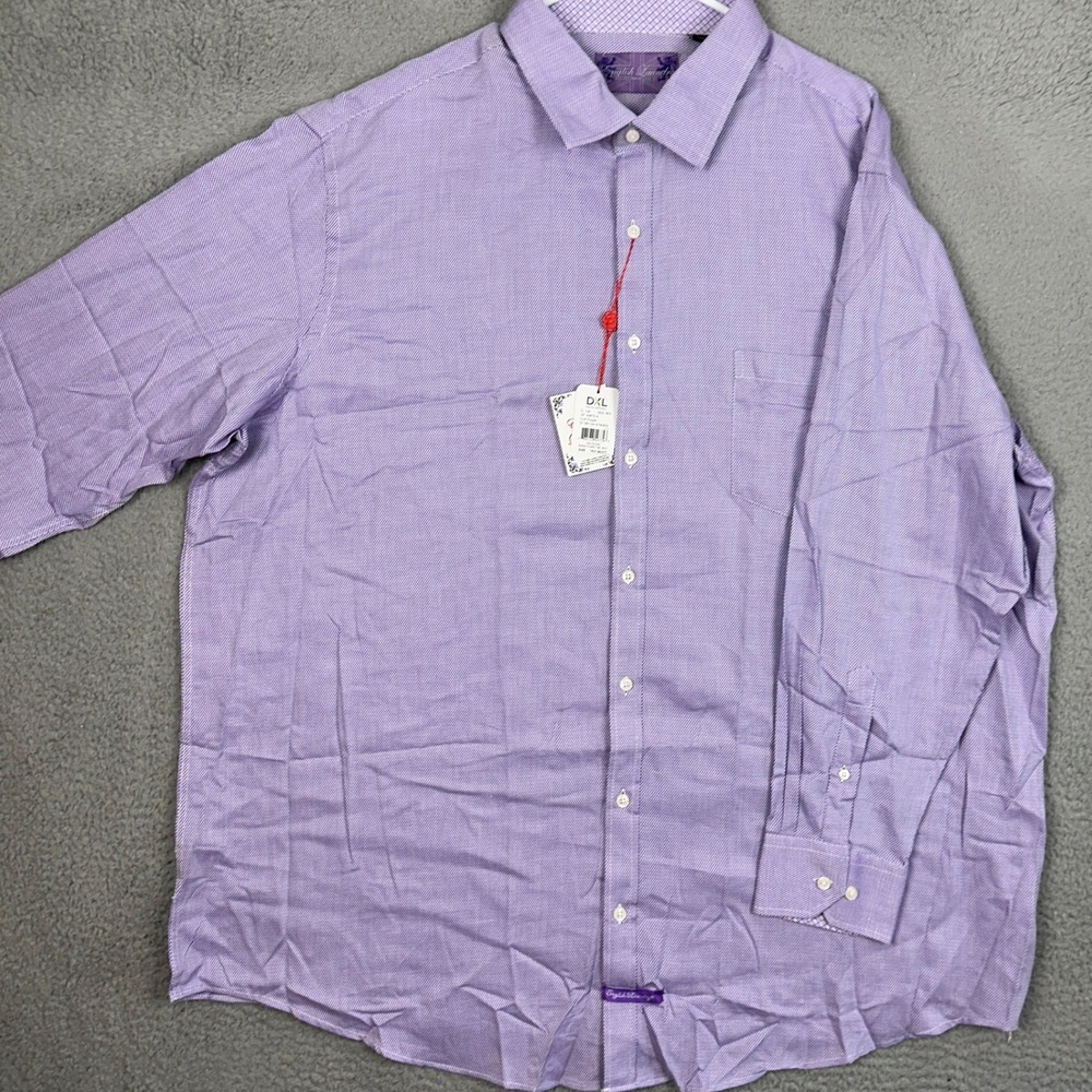 NEW English Laundry Shirt Mens 19 36-37T Tall Purple Dress Formal Long Sleeve